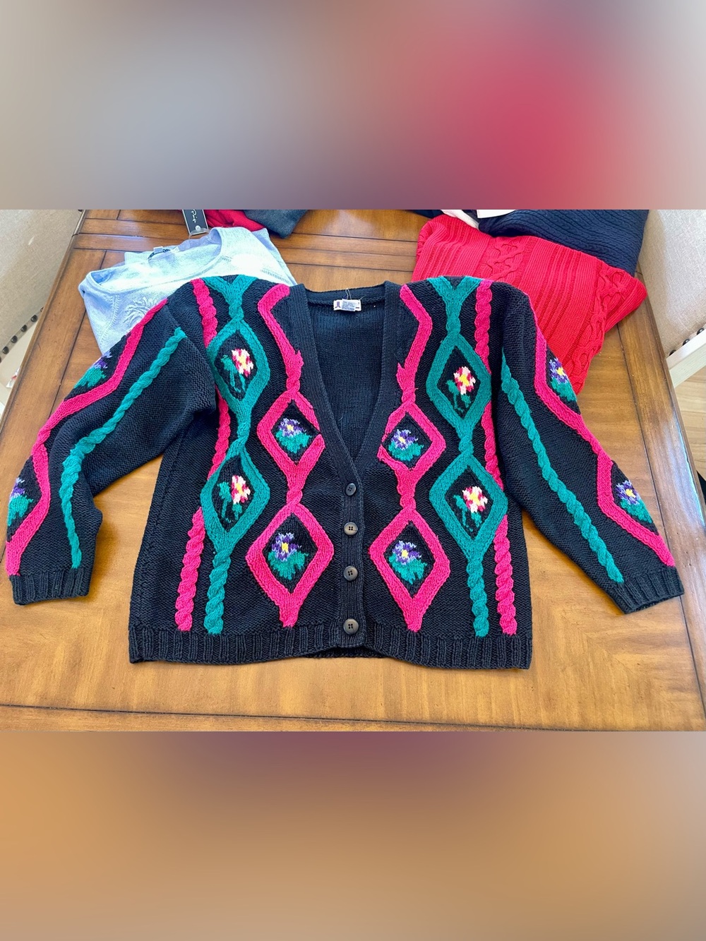 Black Rivet /Chicos/ Embroidered Floral Cardigan Bundle